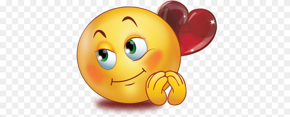 Love Big Eyes Red Glossy Heart Emoji Whatsapp Emojis De Amor, Balloon Free Transparent Png