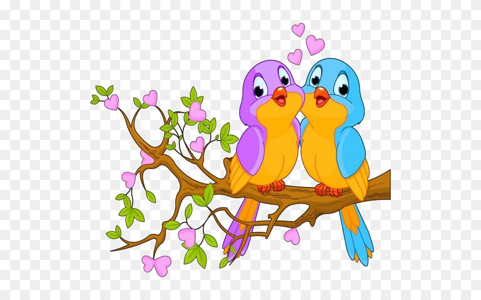 Love Birds Cartoon Image Cute Birdies, Purple, Art, Animal, Bird Free Transparent Png