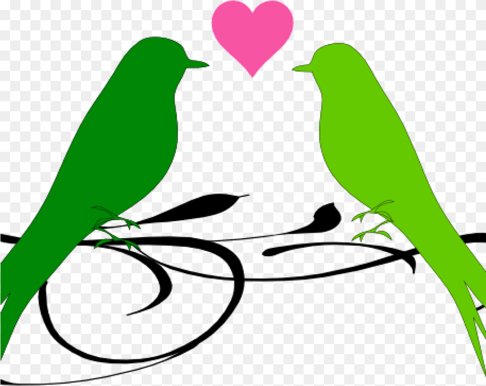Love Birds Clipart Love Birds Clip Art At Clker Vector Heart Love Birds Clipart, Green, Animal, Bird, Purple Free Png Download