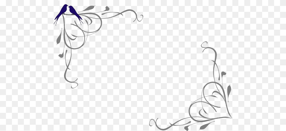 Love Birds Corner Frame Clip Art For Web, Floral Design, Graphics, Pattern, Drawing Free Png Download