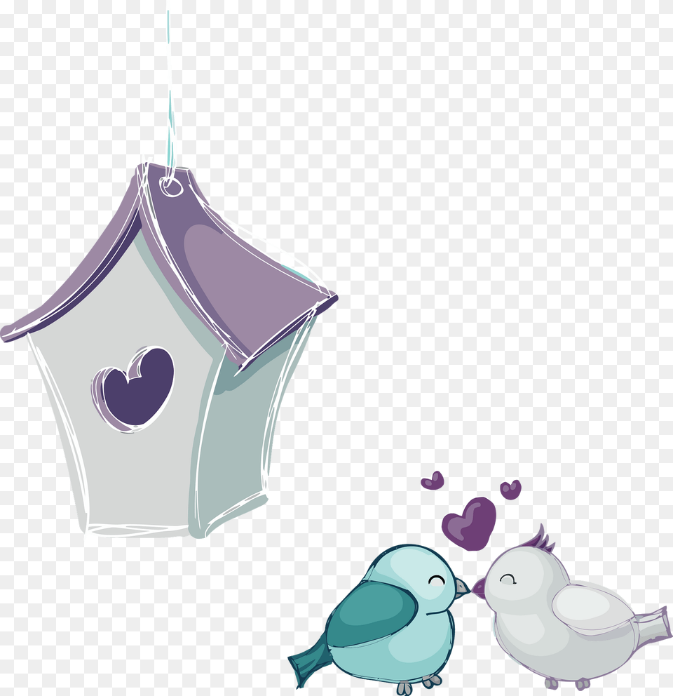 Love Birds Outside Their Birdhouse Clipart, Ice, Art Free Transparent Png