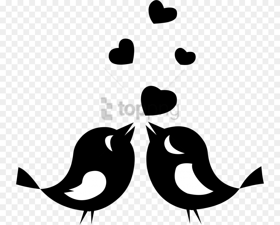 Love Birds Silhouette Images Love Birds Clipart, Stencil, Animal, Cat, Mammal Free Png Download