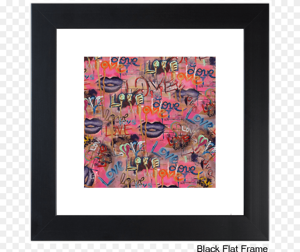 Love Black Flat Frame Picture Frame, Art, Painting, Collage, Modern Art Free Transparent Png