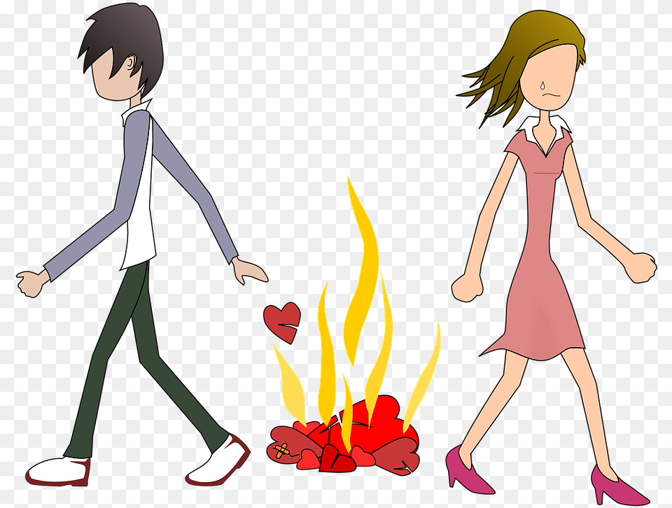 Love Break Up Cartoon, Book, Comics, Publication, Child Png Image