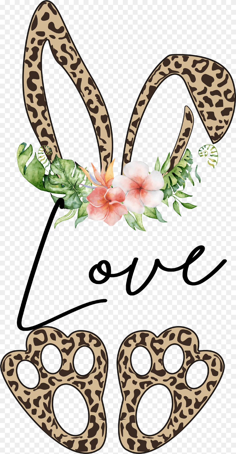 Love Bunny Ears And Feet With Various, Plant, Flower, Accessories, Earring Free Png Download