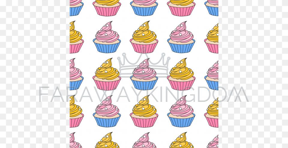 Love Cake Valentine Day Seamless Pattern Vector Illustration Cupcake, Cream, Dessert, Food, Icing Free Png Download