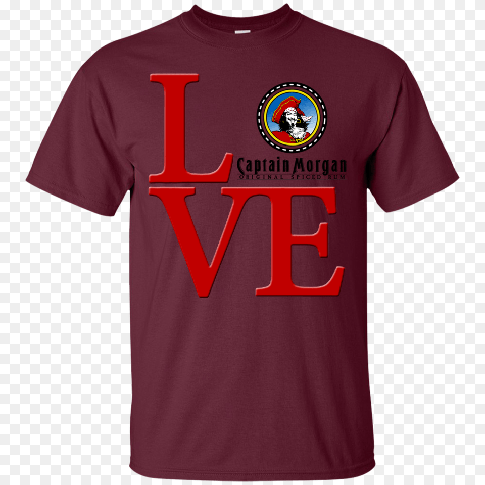 Love Captain Morgan Rum T Shirt Hoodie Sweater, Clothing, T-shirt Png Image