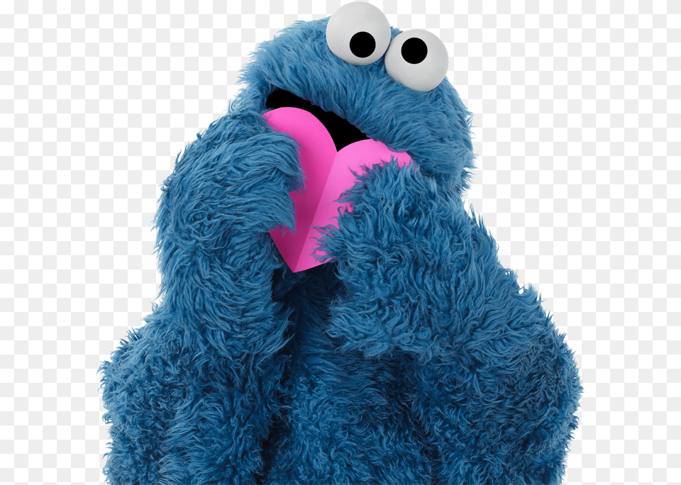 Love Cookie Monster And Quote Image, Toy, Plush Free Png