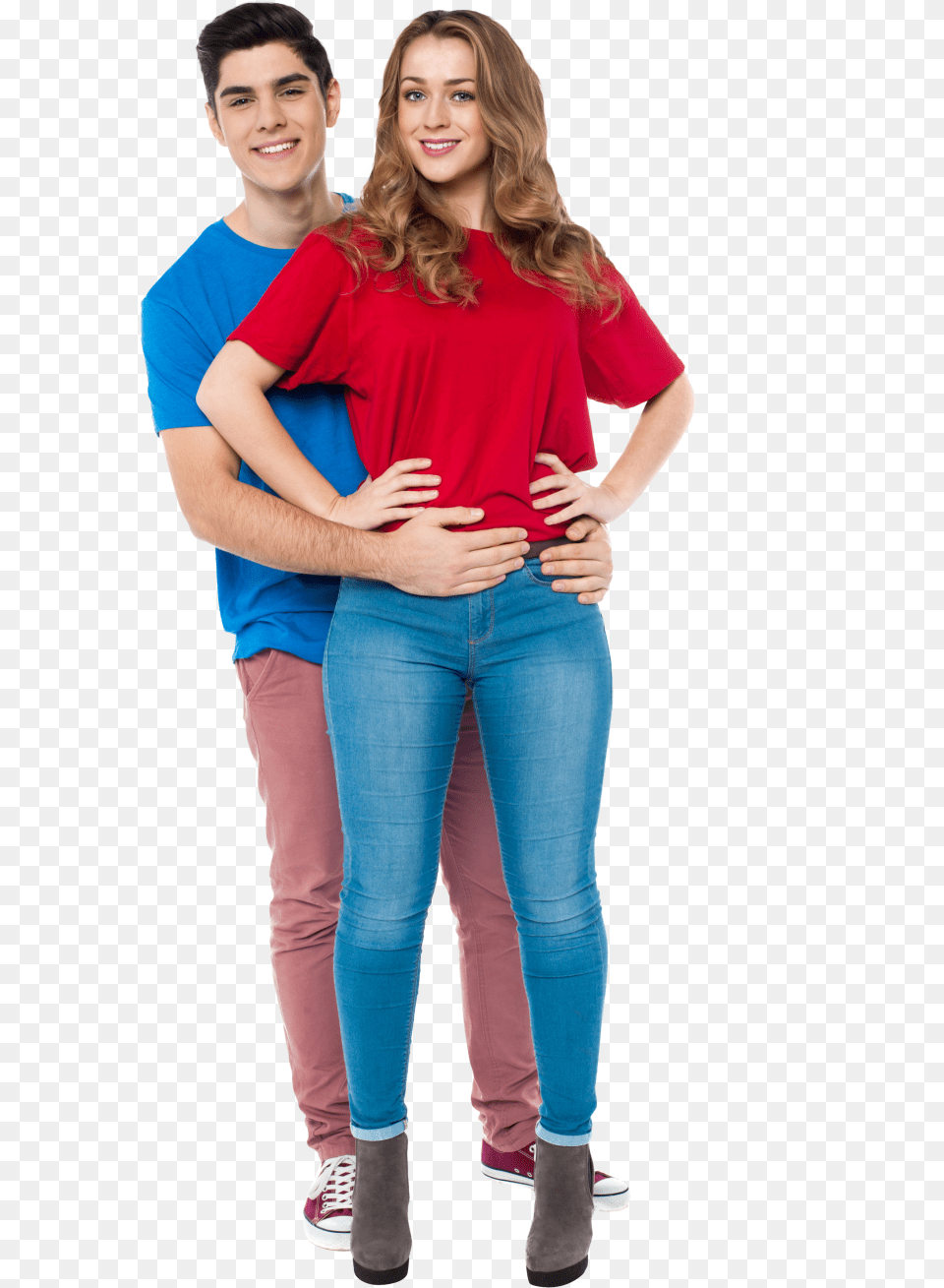 Love Couple Image Guy With Arm Around Girl, Clothing, Pants, Jeans, T-shirt Free Transparent Png