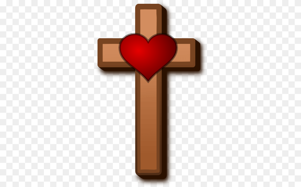 Love Cross With Heart Clipart, Symbol Png Image