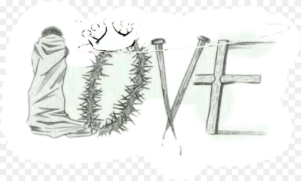 Love Crown Thorns Cross Crownofthorns Cartoon, Symbol, Adult, Wedding, Person Png