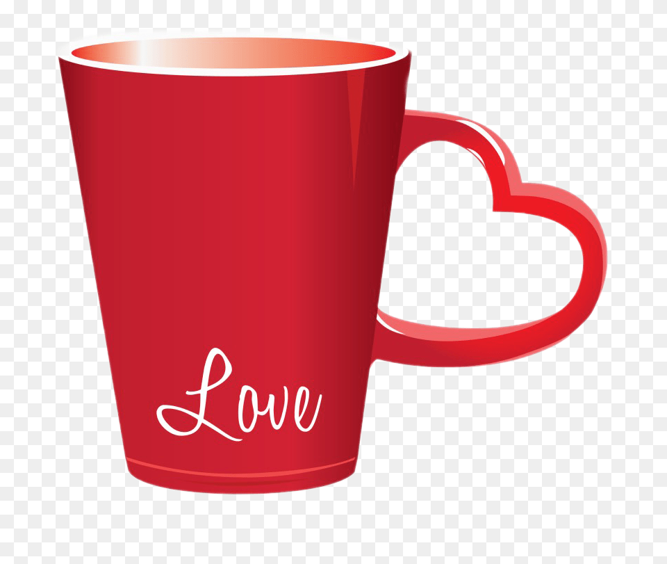 Love Cup Clipart Red Valentines Day Mugs, Beverage, Coffee, Coffee Cup Free Transparent Png