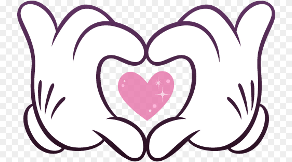 Love Disney Sweet Heart Mickey Mickeymouse Hands Cute Heart, Flower, Plant, Animal, Fish Free Png Download