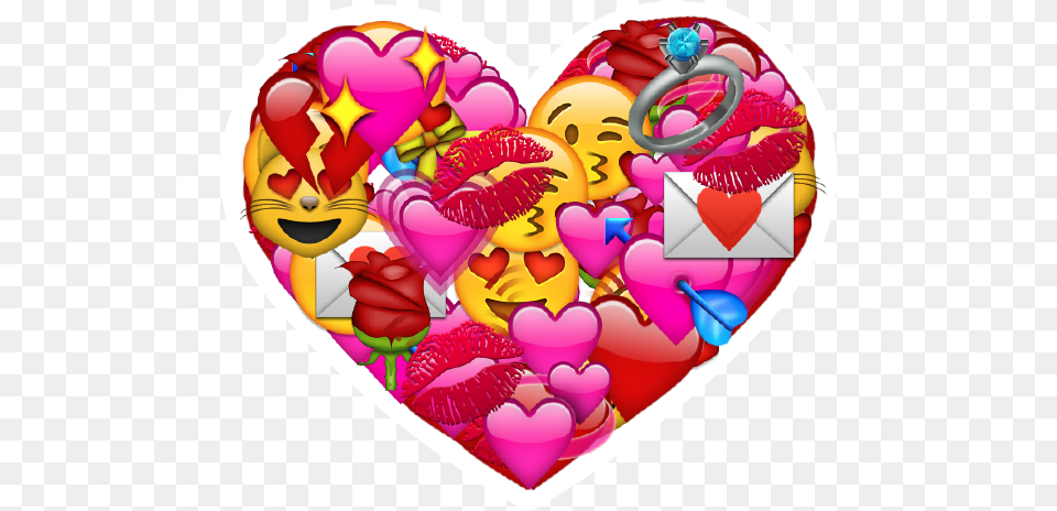 Love Emoji Apple Heart Filled With Emoji, Balloon, Birthday Cake, Cake, Cream Png Image