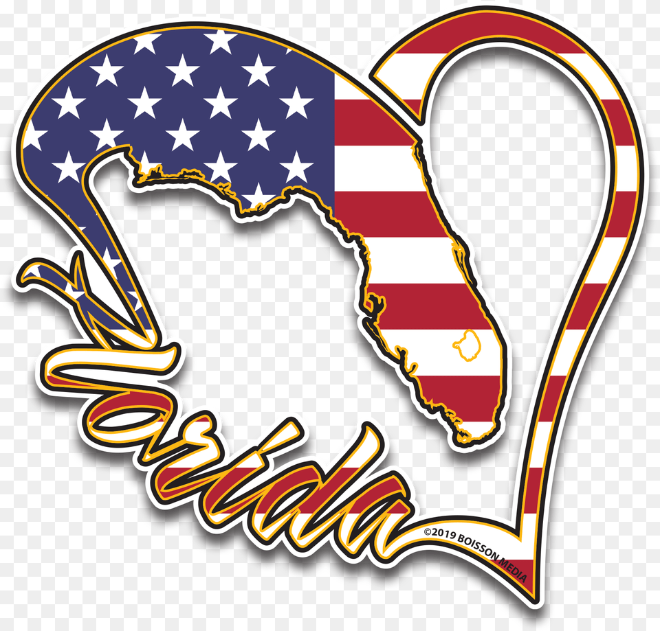 Love Florida American Flag Sticker De Puerto Rico, Dynamite, Weapon Png