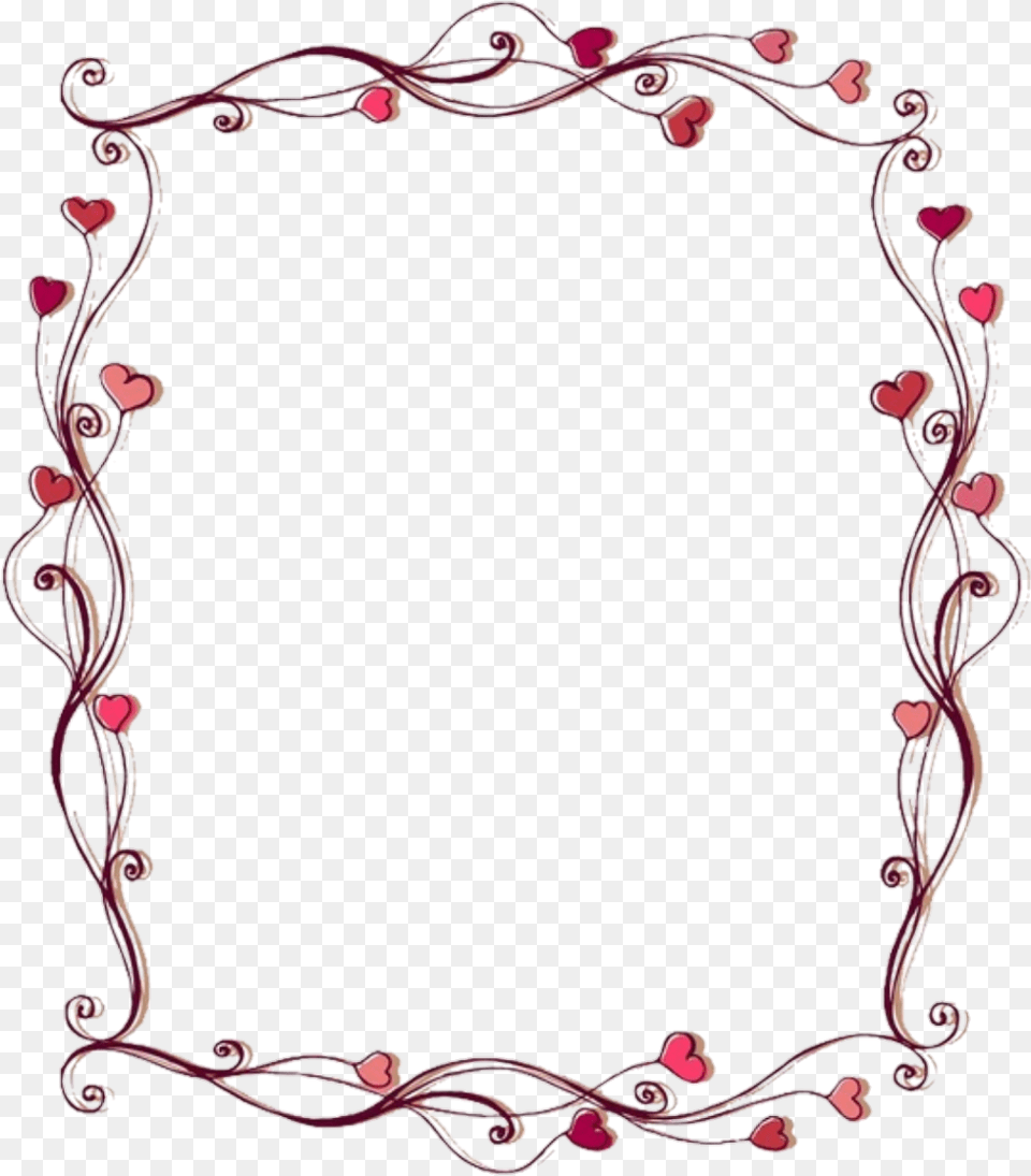 Love Frame Pink Download Flower And Hearts Border, Oval, Accessories Png