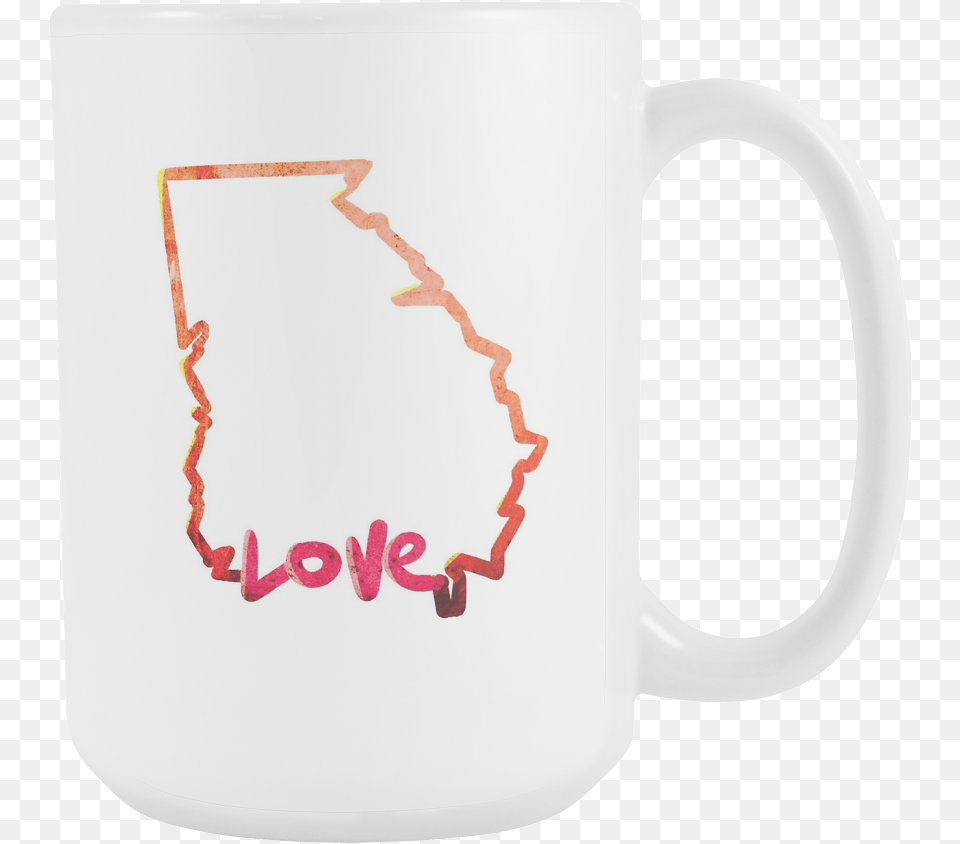Love Georgia State Flag Map Outline 15oz Mug Mug, Cup, Beverage, Coffee, Coffee Cup Png Image