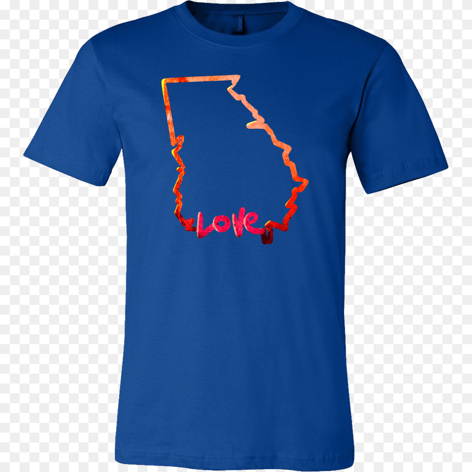 Love Georgia State Flag Map Outline Souvenir Gift T Shirt, Clothing, T-shirt, Sleeve Png