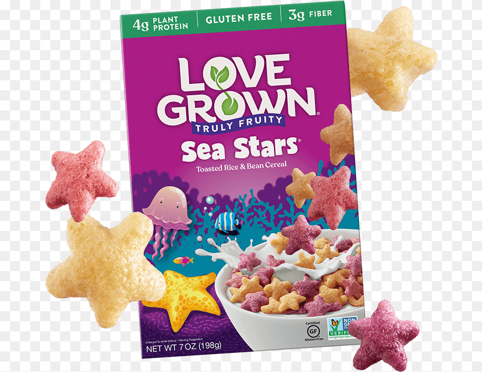 Love Grown Home Sea Stars Cereal, Food, Snack, Sweets, Baby Png
