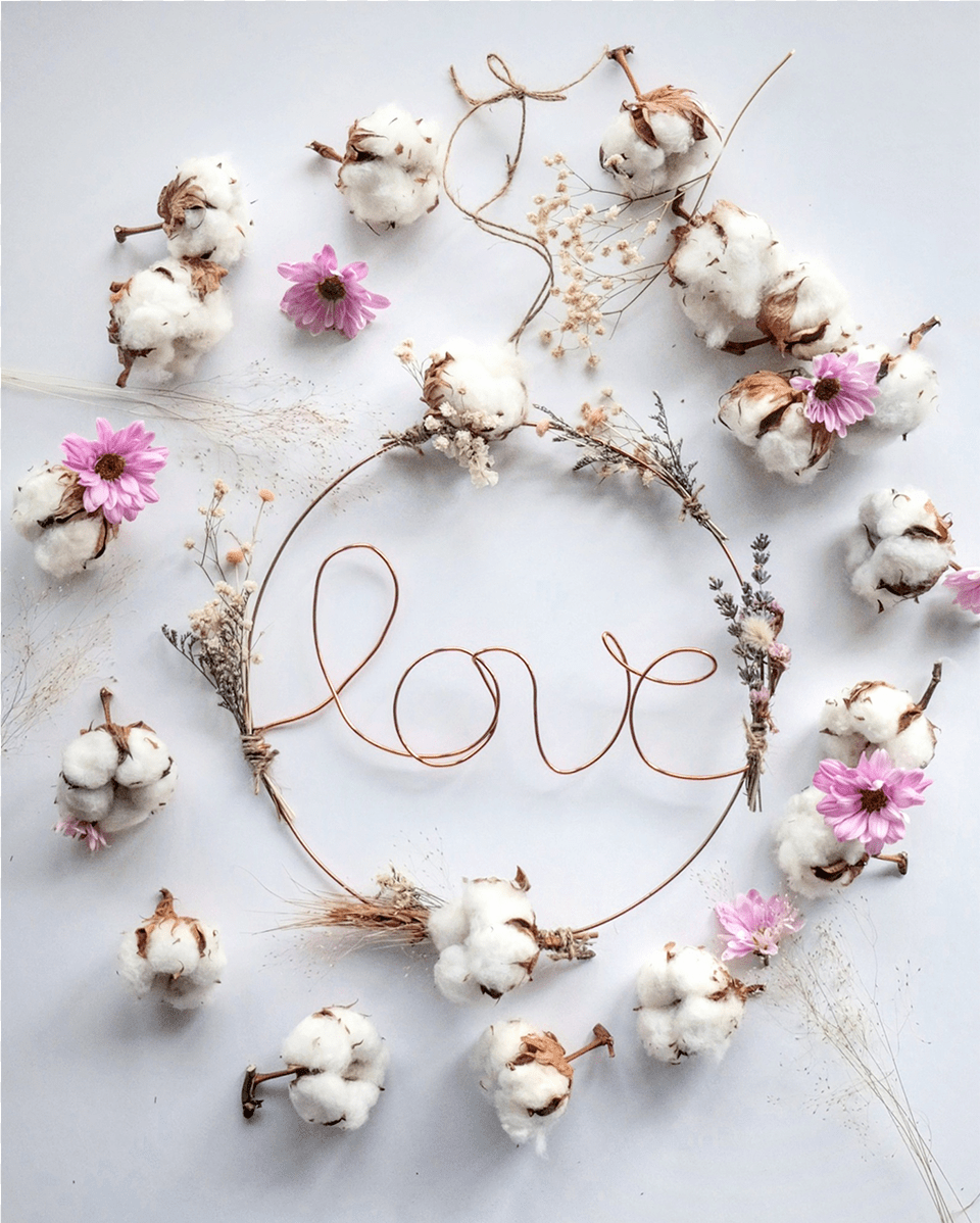 Love Hanging Wreath Love, Cotton Png Image