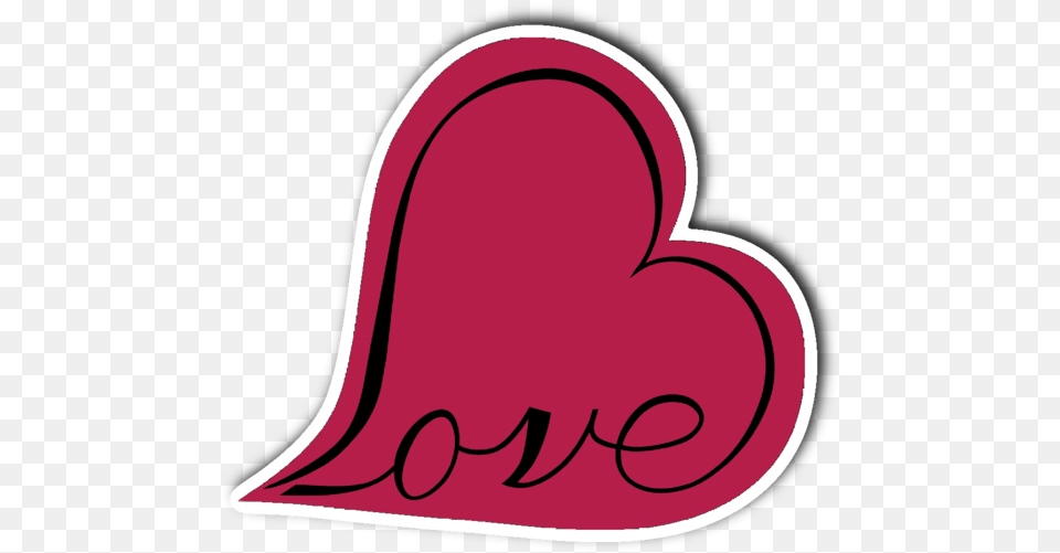 Love Heart 3quot X 4quot Die Cut Vinyl Sticker Sticker, Home Decor Free Transparent Png