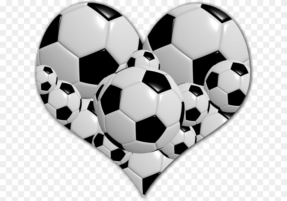 Love Heart Ball Black White Color Foot Coeur, Football, Soccer, Soccer Ball, Sport Free Png Download