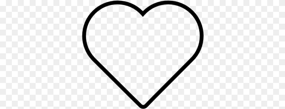 Love Heart Black Outline, Gray Free Png Download