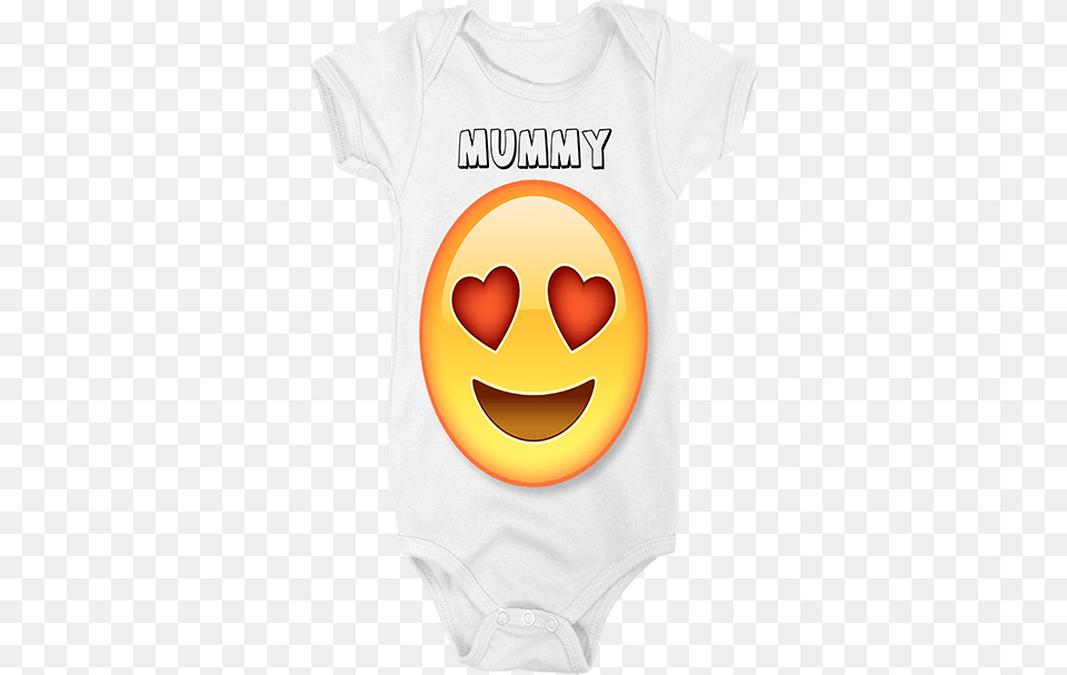 Love Heart Emoji Customised Baby Grow Love Full Smiley, Clothing, T-shirt, Logo Free Png Download