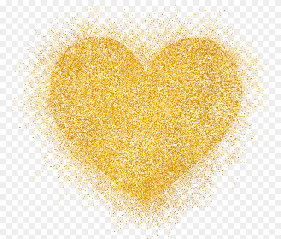 Love Heart Gold Colorsplash Glitter Gold Glitter Heart, Plant, Pollen Free Png Download