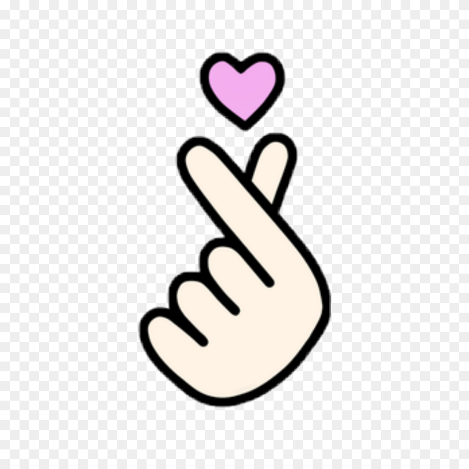 Love Heart Hand Saranghaeyo Pink Tumblr Korean Heart Sign Transparent, Body Part, Person, Finger Png