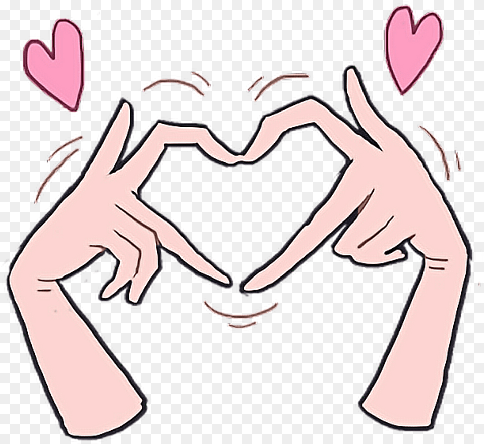 Love Heart Kawaii Cute Hand Hands Cartoon Anime Handpai Different Types Of Hand Hearts, Body Part, Person, Stencil, Logo Png Image