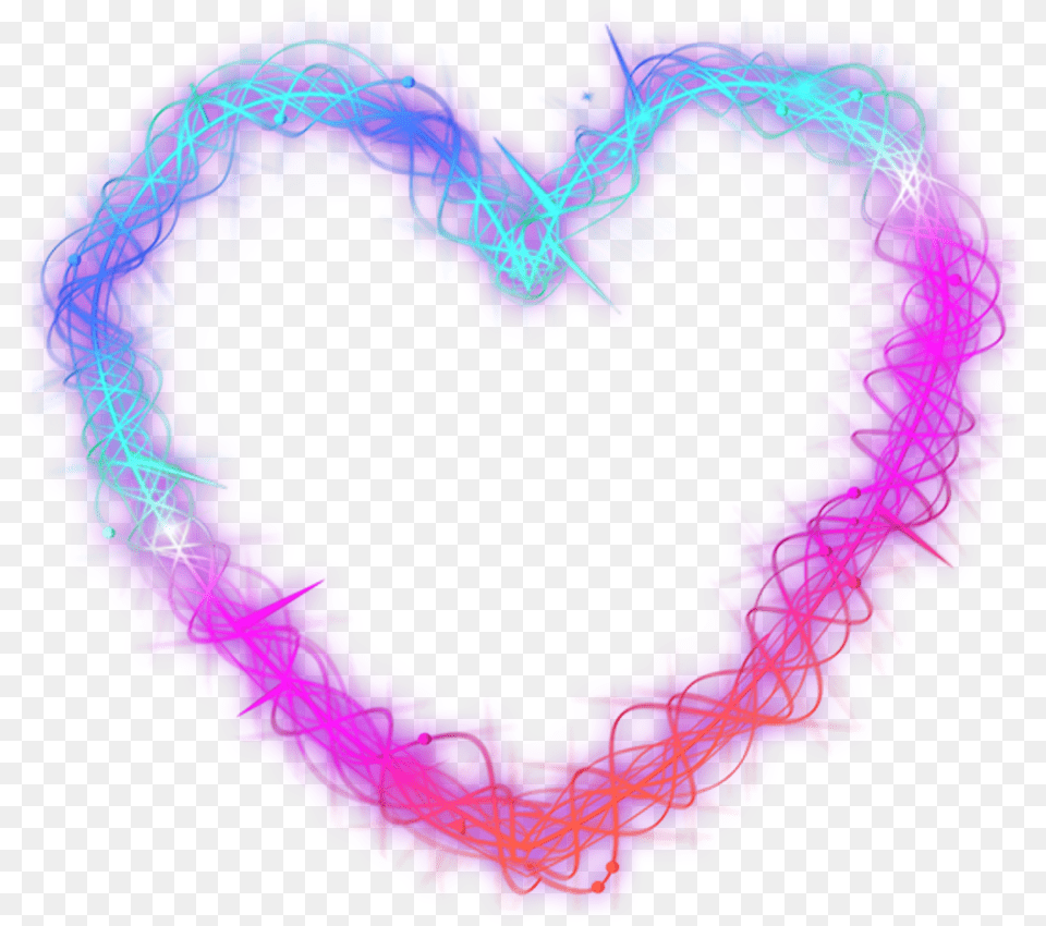 Love Heart Neon Geometric Overlay Layers Glitter Heart, Purple, Accessories, Pattern Free Png Download