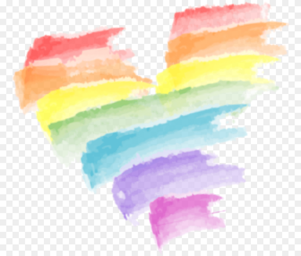 Love Heart Rainbow Watercolor Colorful Brush Pastel Rainbow Watercolour Heart, Baby, Person Free Png Download