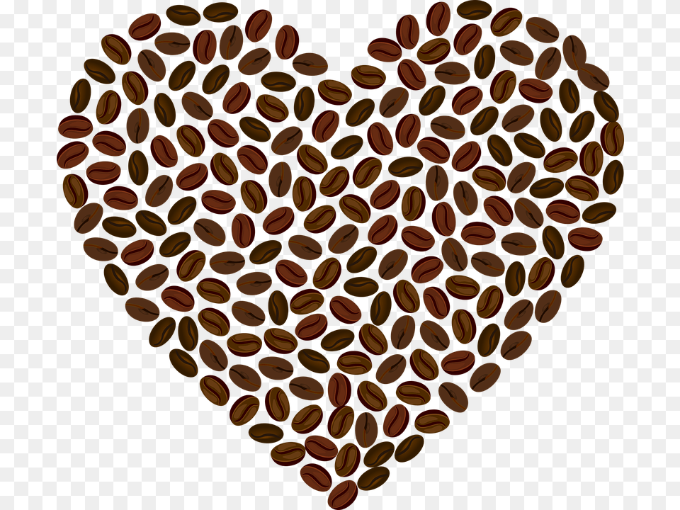 Love Heart Romance Passion Valentine Coffee Bean Coffee Beans Clip Art, Food, Produce Png Image