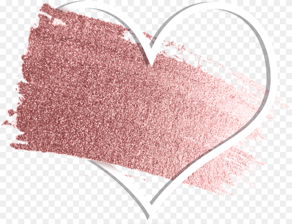 Love Heart Rosegold Pink Brush Glitter Geometric Moldura Rose Gold Png