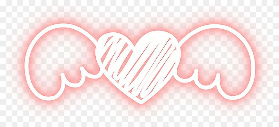 Love Heart Wings Luminous Neon Colorful Starlight Darkness, Logo, Sticker, Food, Ketchup Png