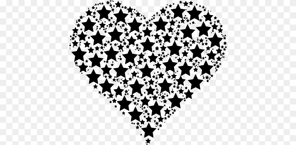 Love Heart With Stars Design, Pattern, Home Decor, Accessories Free Png Download