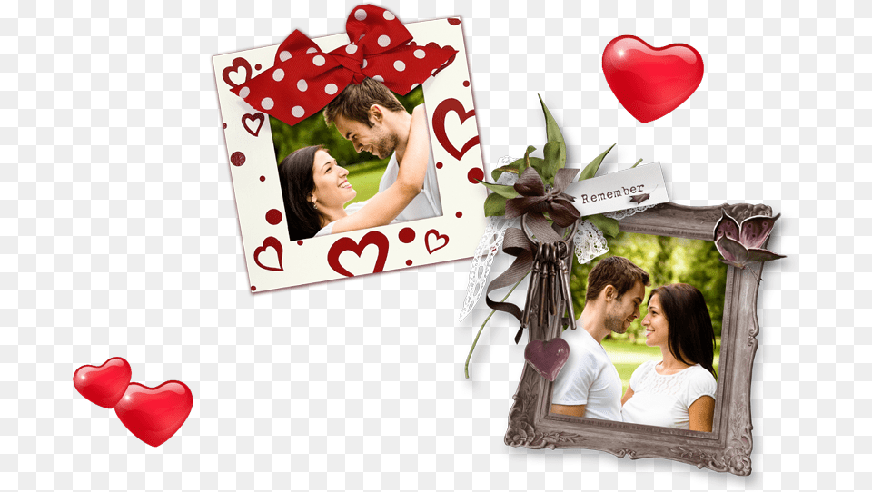 Love Hearts Descargar Foto Collage, Adult, Female, Male, Man Free Png