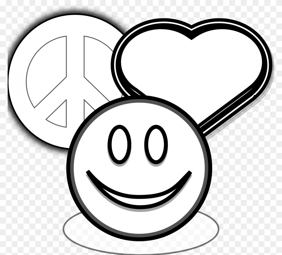 Love Hearts Sign In Black And White, Stencil Free Png Download
