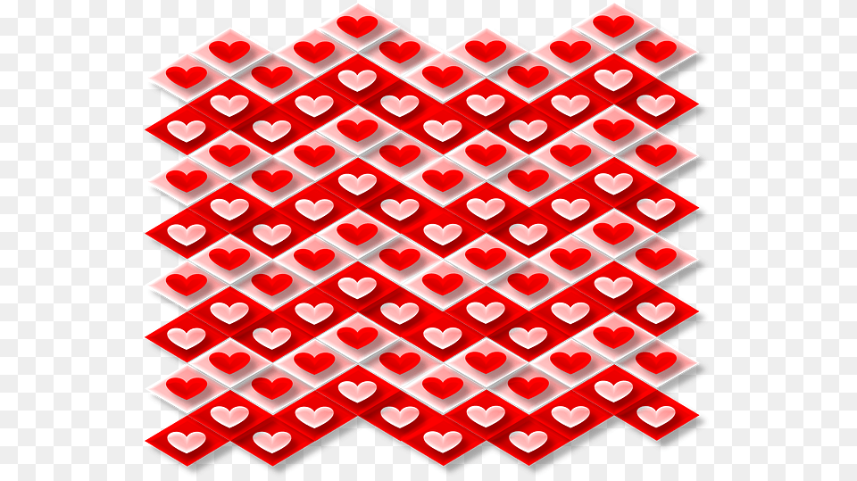 Love Hearts Valentine S Day Pink Red 3d Pattern Valentine39s Day Free Png