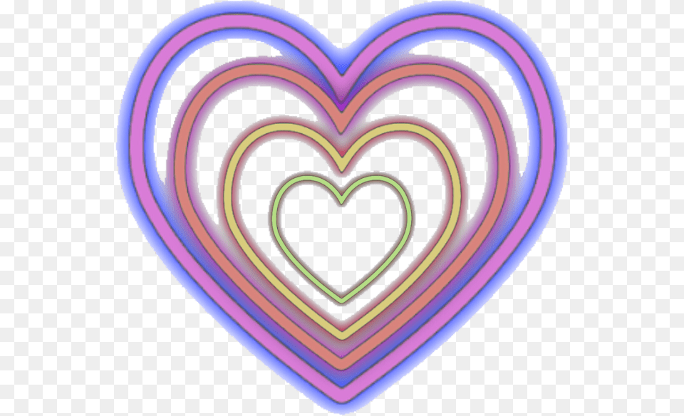 Love Heartshapes Rainbows Rainbowstickerremix Neon Heart, Pattern Free Png Download