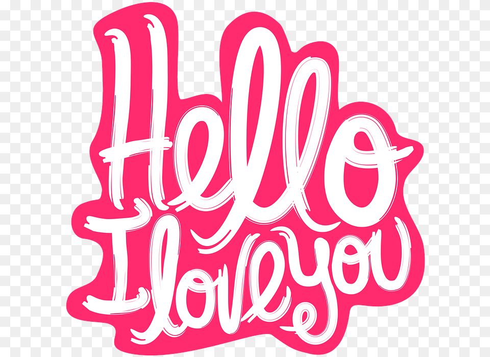 Love Hello Heart Romantic Cute Lettering Happy, Light, Neon, Dynamite, Weapon Free Png Download