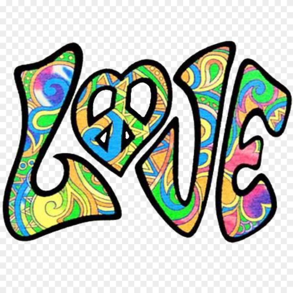 Love Hippie Retro Psychedelic Peace Free Png