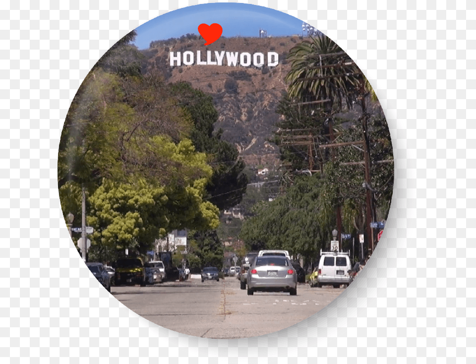 Love Hollywood I With United States Series Pin Badge Hollywood Sign, City, Photography, Car, Transportation Free Png Download