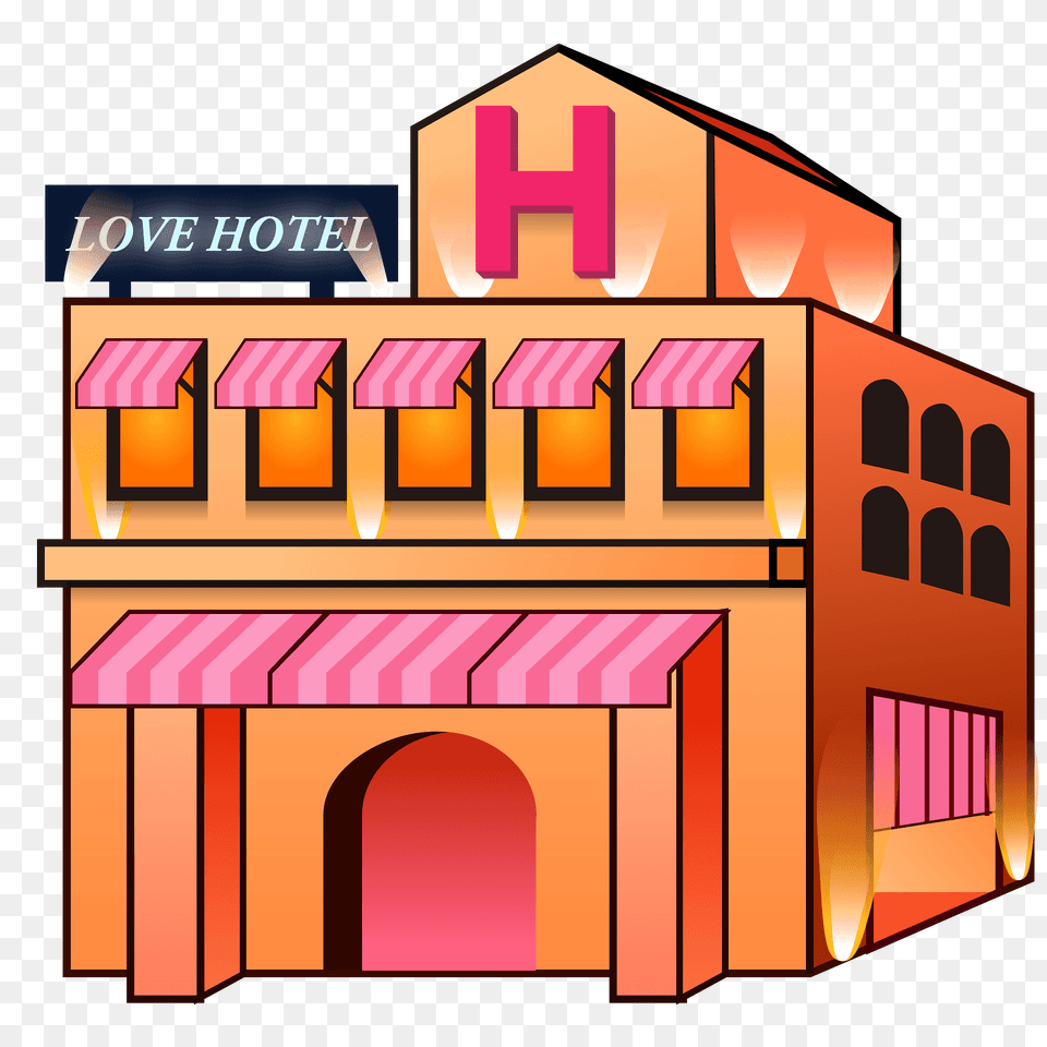 Love Hotel Emoji Clipart, Indoors, Restaurant, Awning, Canopy Free Png Download