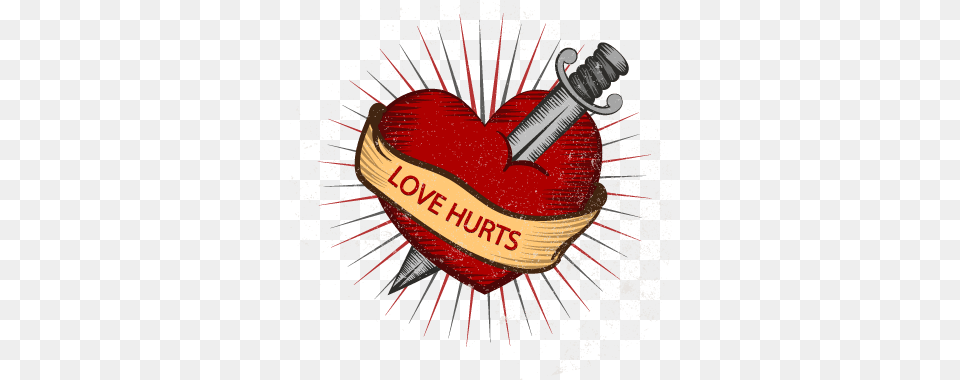 Love Hurts Tattoo Heart Knife Roses Tattoo, Smoke Pipe Png Image