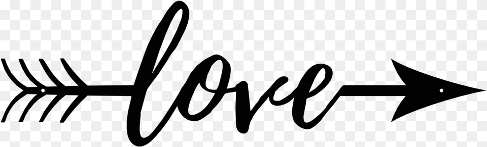 Love In Cursive With Arrow, Handwriting, Text, Signature Free Png Download
