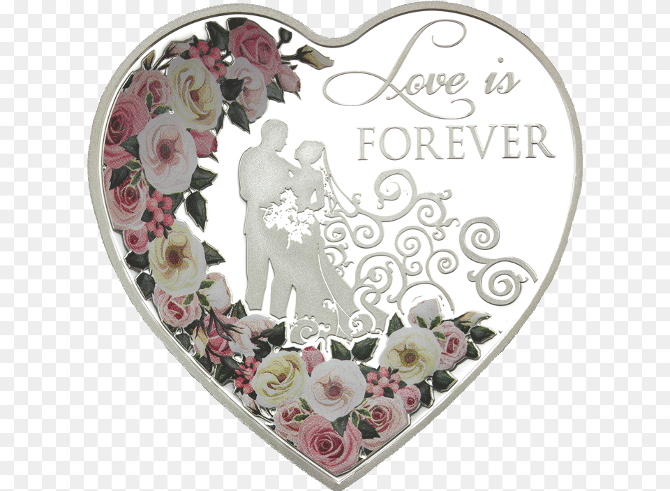 Love Is Forever 2018 Tokelau Heart Shaped 20g Silver, Adult, Wedding, Person, Woman Free Transparent Png
