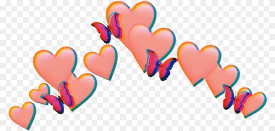 Love Kalp Glitch Red Spiral Aesthetic Crown Heart Emoji Crown, Pattern Free Png