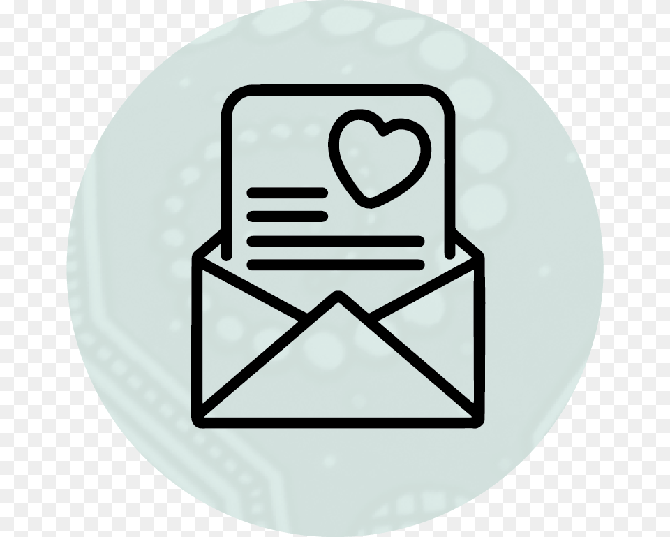 Love Letter Black And White Icon, Envelope, Mail, Disk Png Image
